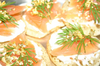 Smoked salmon Blinis with Gold Leaf