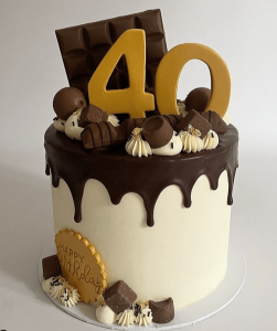 Choclate Drip Cake with Edible Gold Leaf